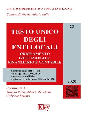 cover image of Testo unico degli enti locali